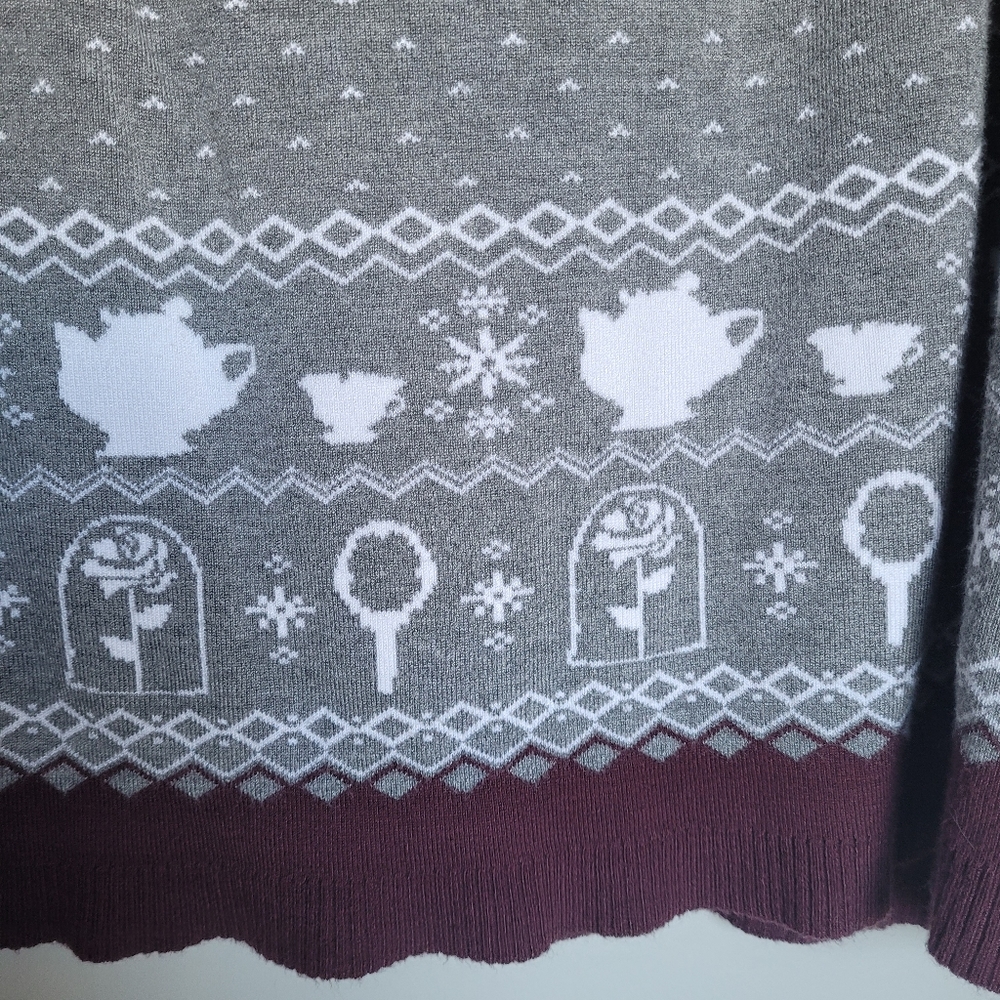 BEAUTY AND THE BEAST Soft Cozy Off Shoulder Sweater Women's 3X TORRID x DISNEY - Picture 3 of 12